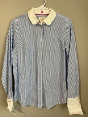 Kate Spade New York Striped Blue White Button Down